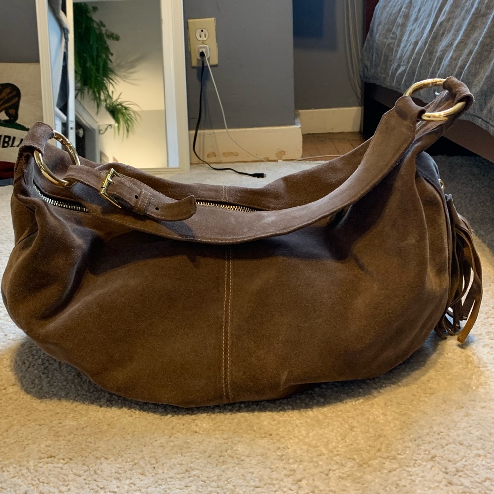 LAGGO Suede Fringe Boho Bag